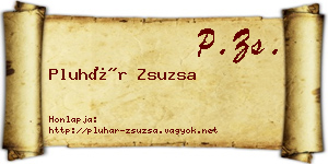 Pluhár Zsuzsa névjegykártya